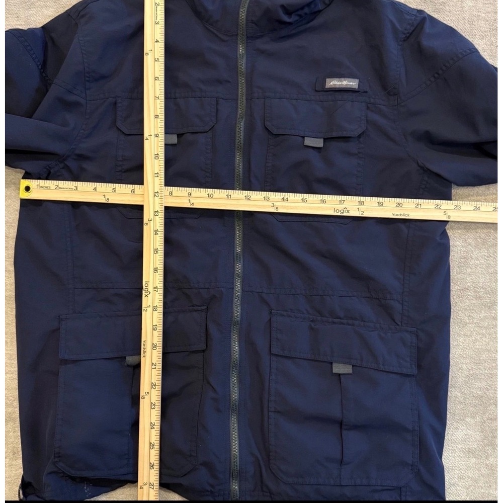 Eddie Bauer Mens‎ Navy Blue Full Zip Field Jacket Lightweight Mesh Lined Large - Picture 3 of 7